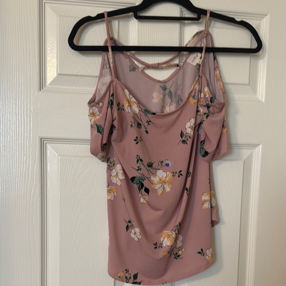 Kaileigh Floral Blush Cold Shoulder Camisole